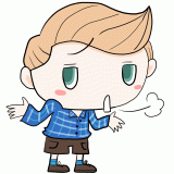 呆れる白人の男の子のイラスト