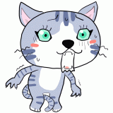 恐怖する猫のイラスト