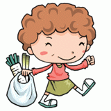 買い物をする女性のイラスト