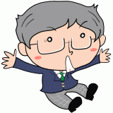 驚くメガネ男子のイラスト