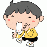 大笑いする男の子のイラスト