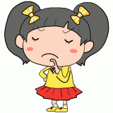 考える女の子のイラスト