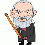 望遠鏡を持つガリレオ・ガリレイのイラスト