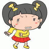 怯える女の子のイラスト