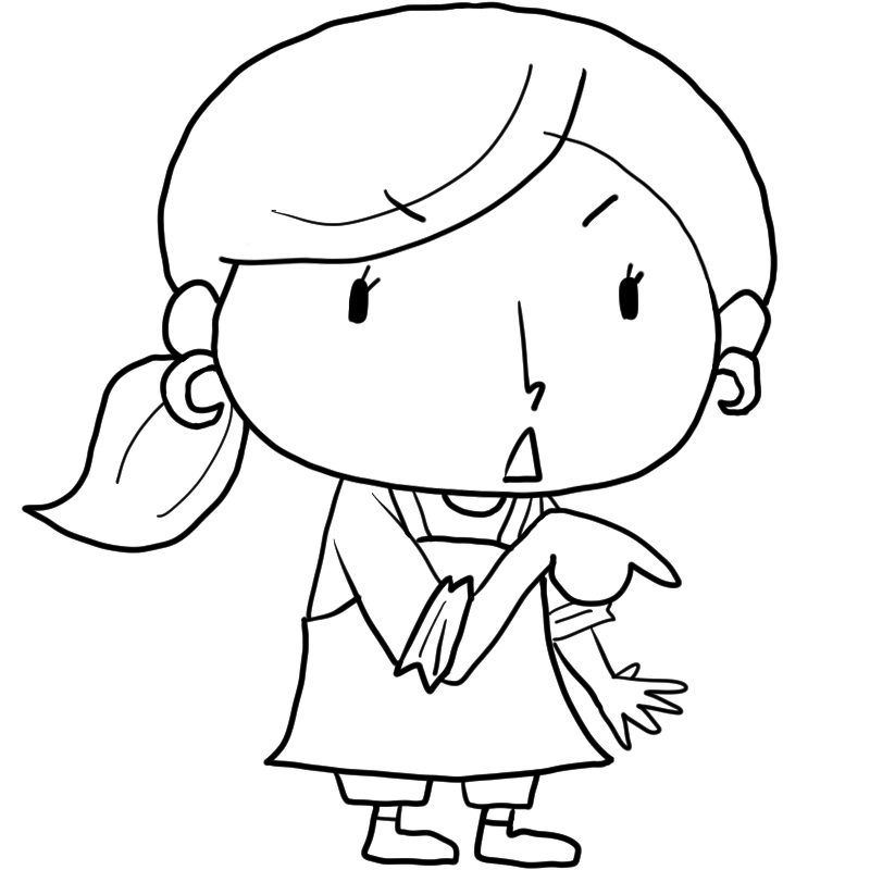 叱る新米ママのかわいいぬり絵