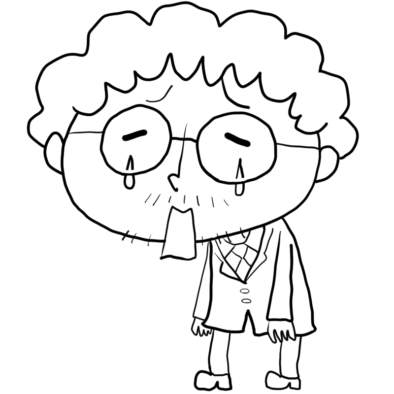 泣く科学者のかわいいぬり絵