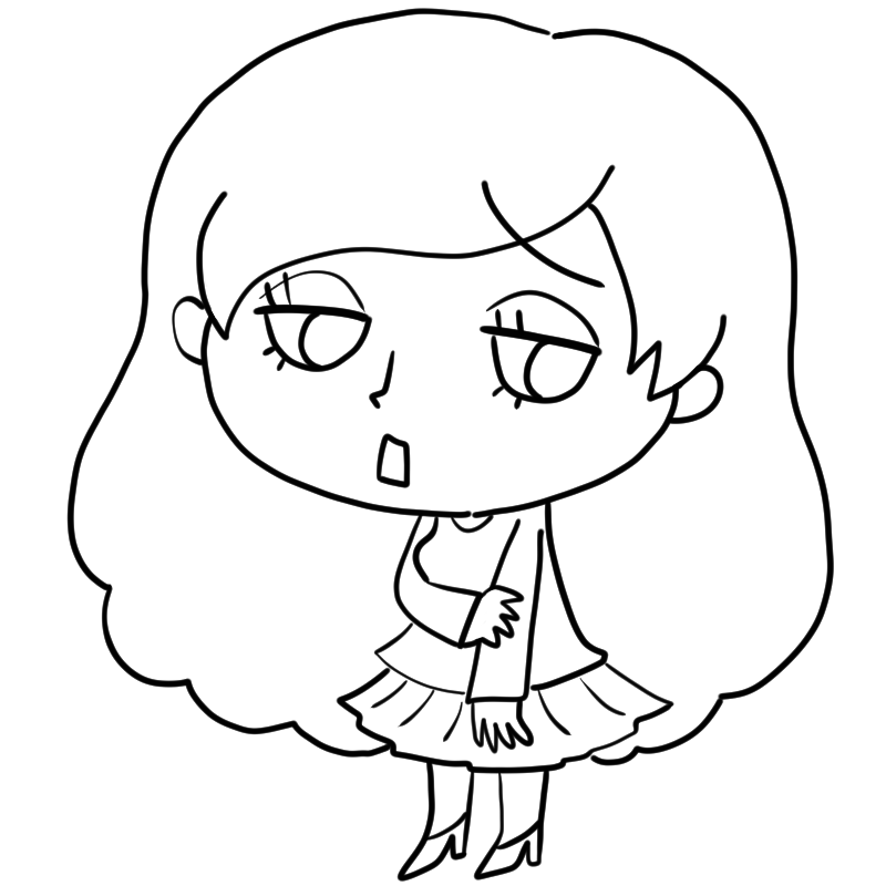 呆れる美女のかわいいぬり絵