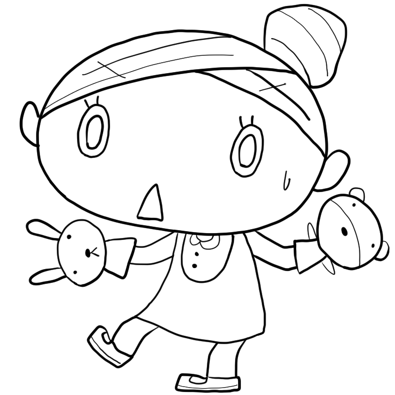 驚く保育士のかわいいぬり絵