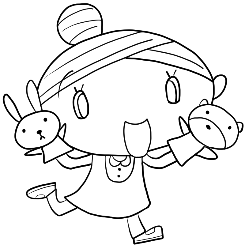 楽しそうな保育士のかわいいぬり絵