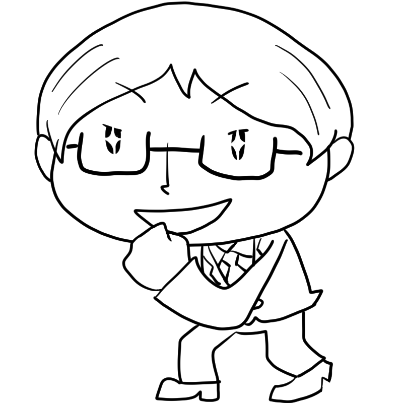 希望にあふれるメガネ男子のかわいいぬり絵