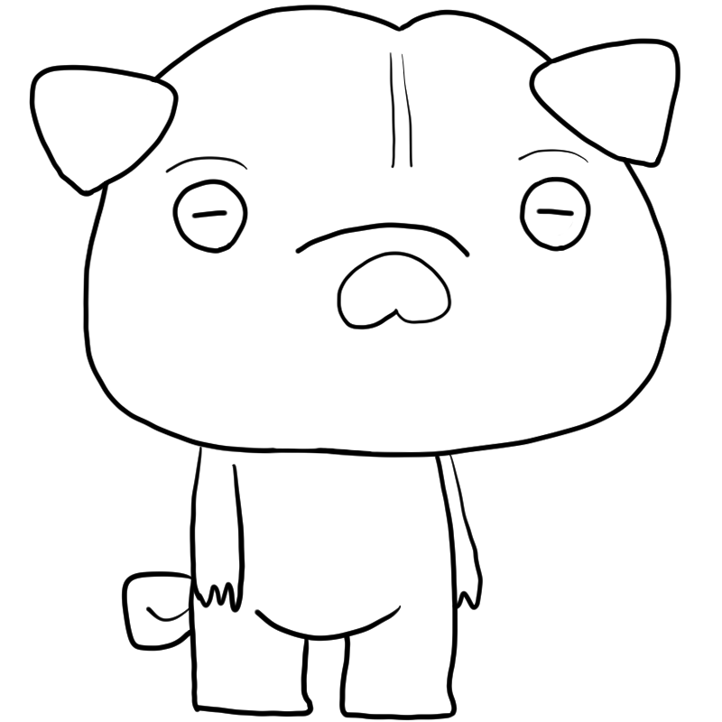無気力なパグのかわいいぬり絵