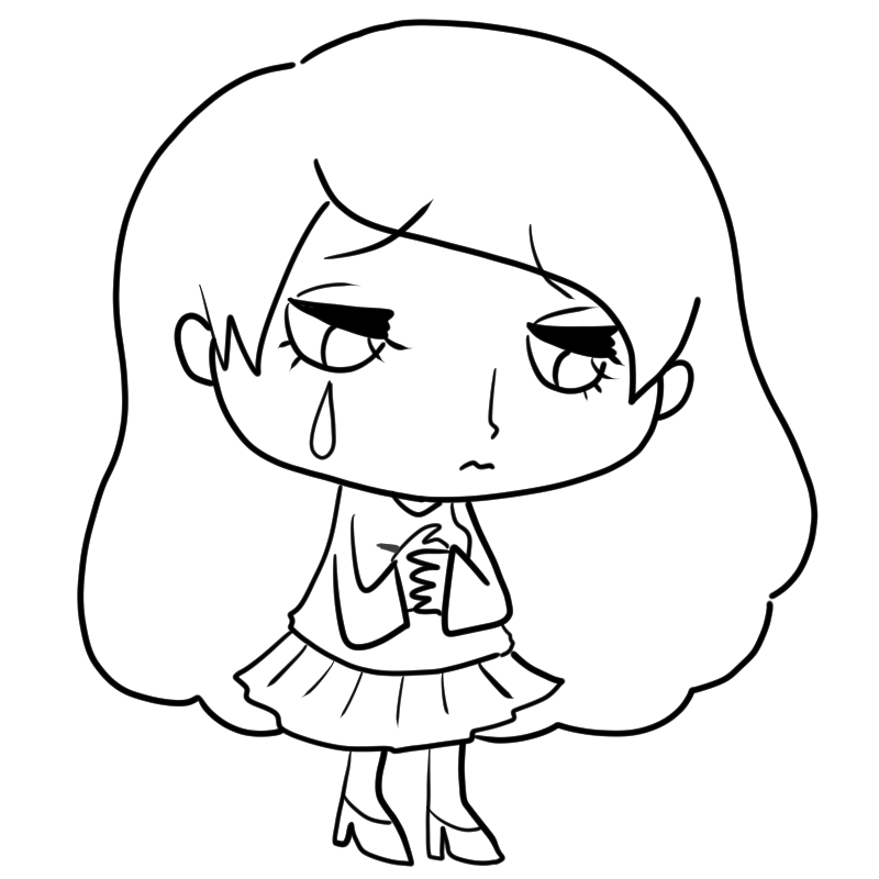 泣く美女のかわいいぬり絵