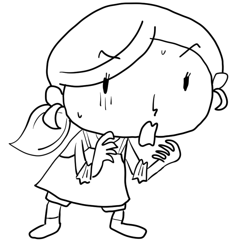 動揺するママのかわいいぬり絵