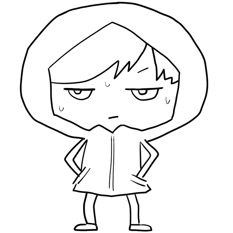 落ち着きがない不審者のかわいいぬり絵