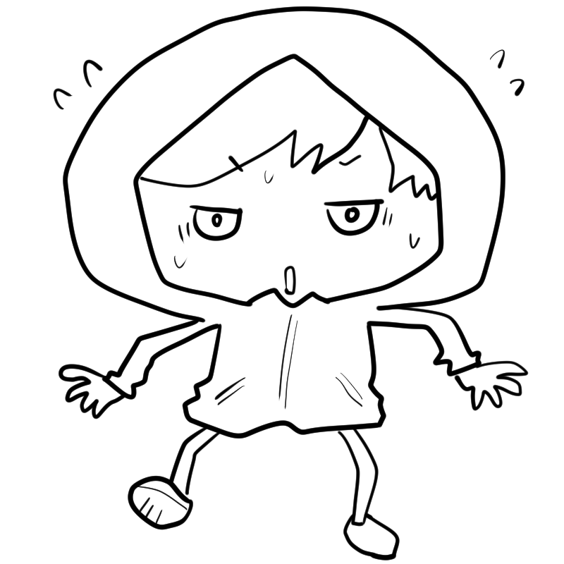慌てる不審者のかわいいぬり絵