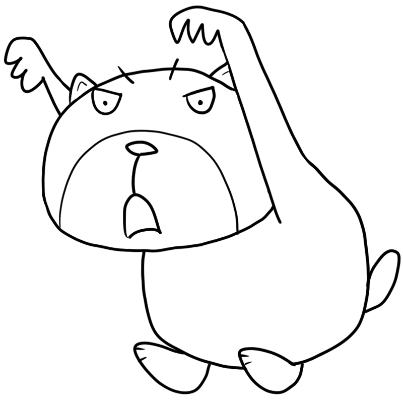 怒る大きな熊のかわいいぬり絵