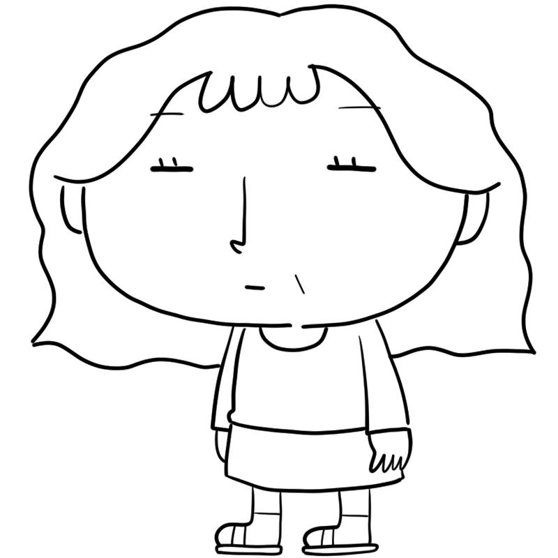 話を聞き流すおばさんのかわいいぬり絵