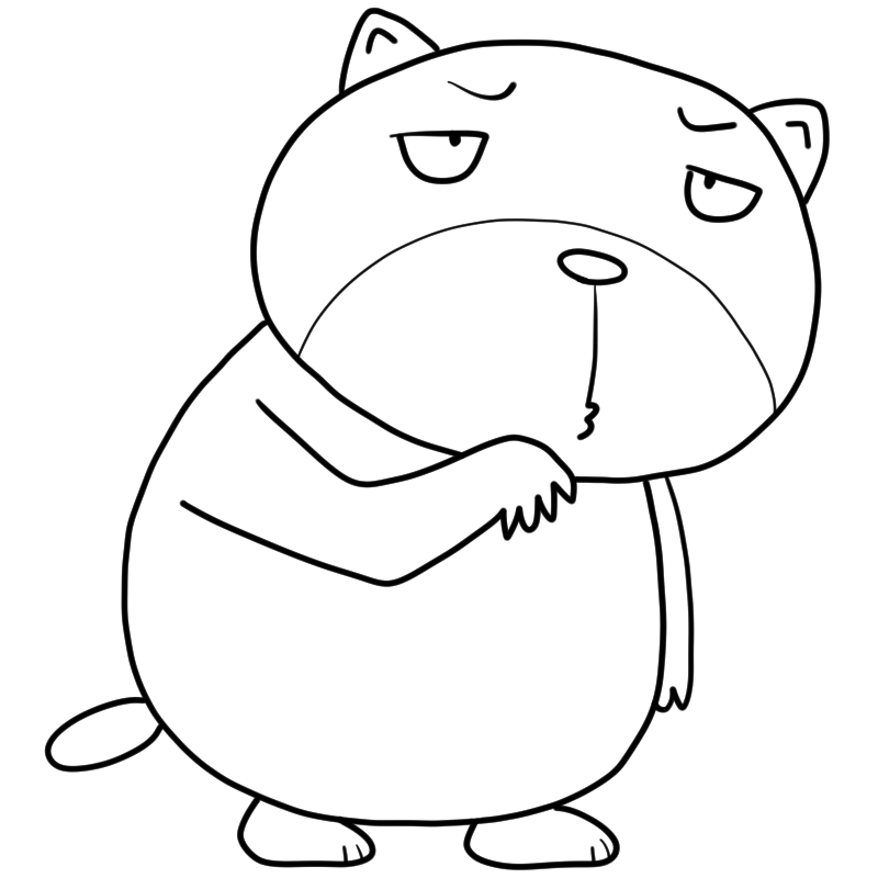 悩む大きな熊のかわいいぬり絵