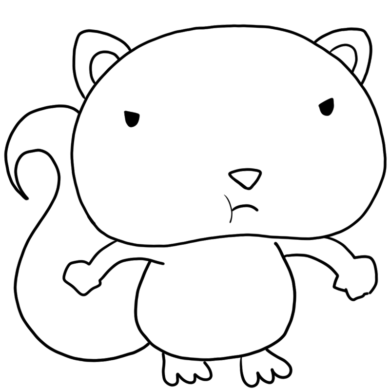 怒るシマリスのかわいいぬり絵