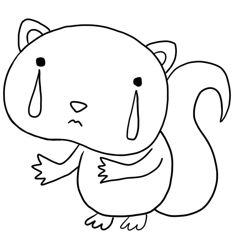 泣くシマリスのかわいいぬり絵