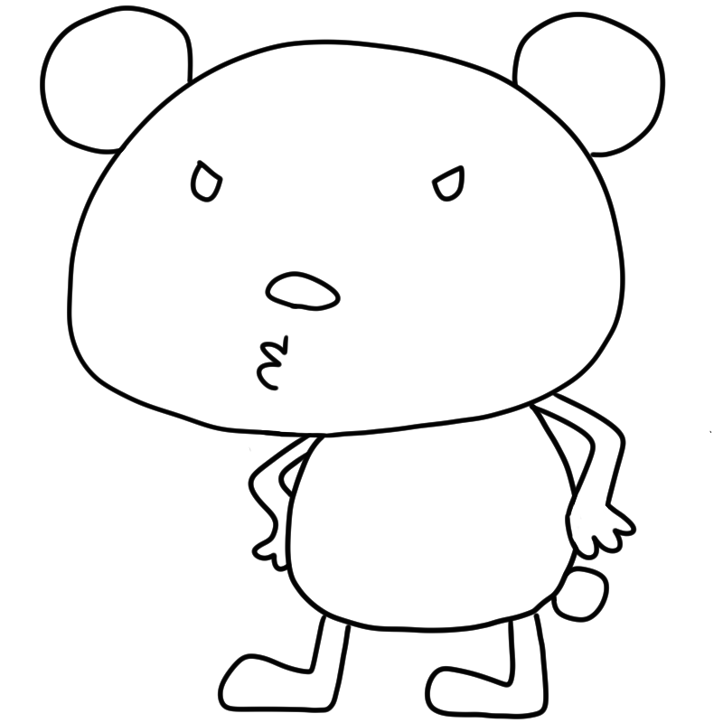 怒るパンダのかわいいぬり絵