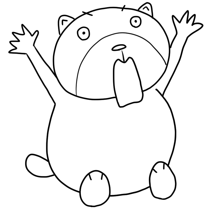驚く大きな熊のかわいいぬり絵