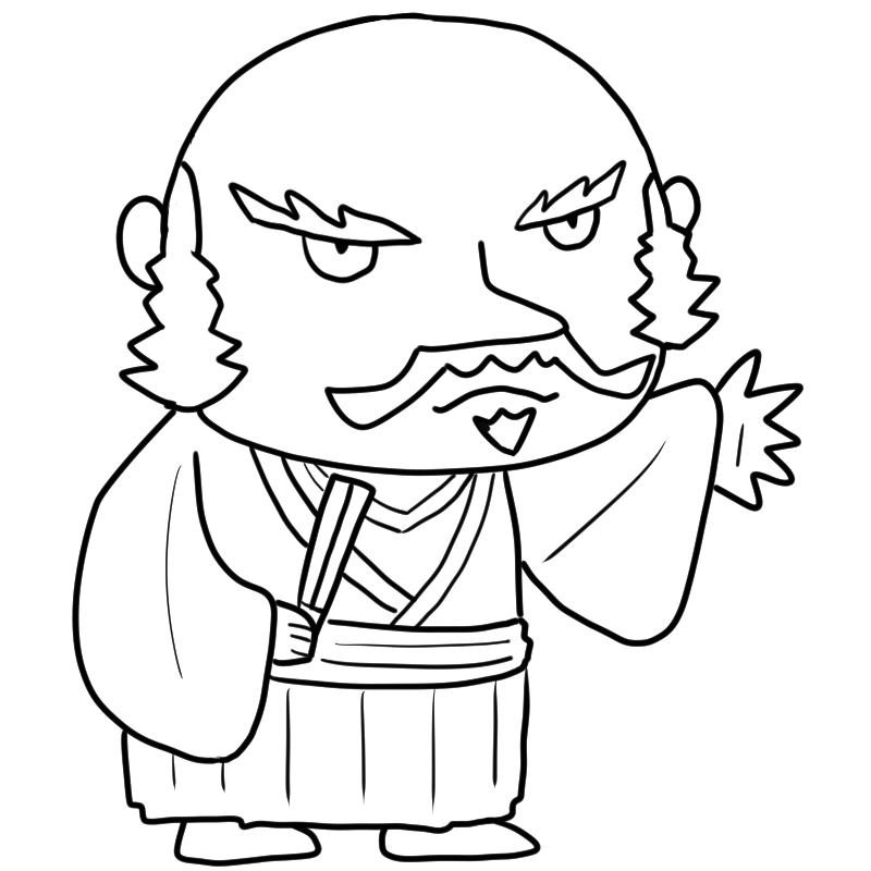 威厳をもって語る武田信玄のかわいいぬり絵