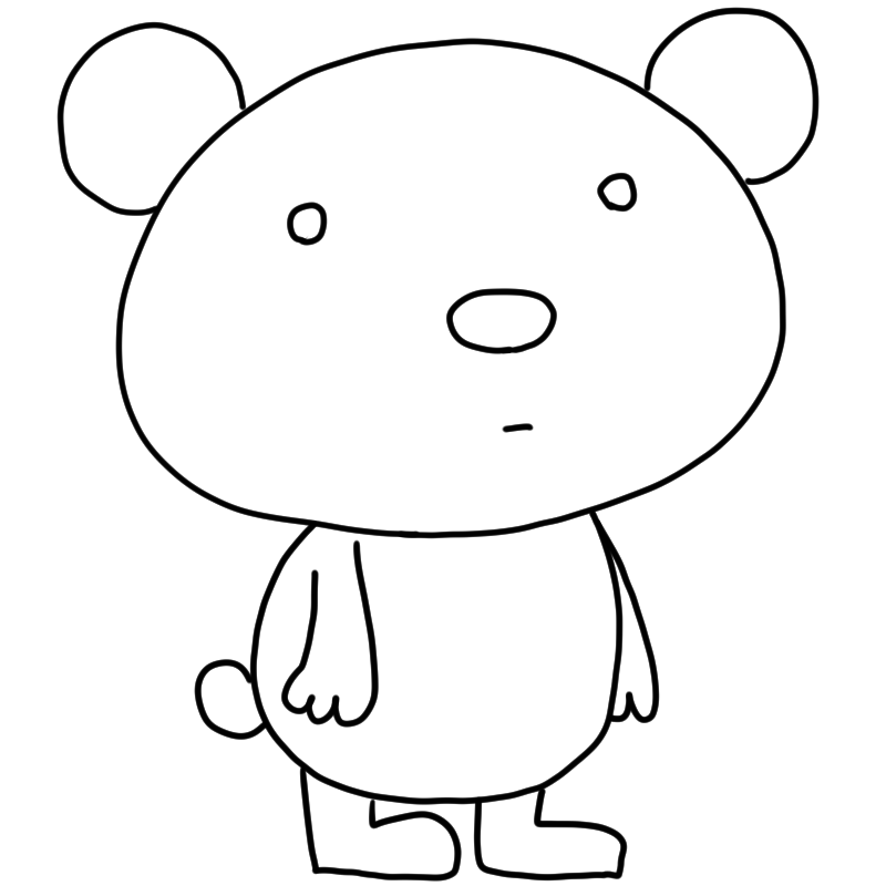 無表情のパンダのかわいいぬり絵