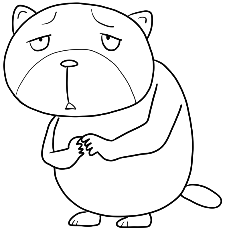 困る大きな熊のかわいいぬり絵