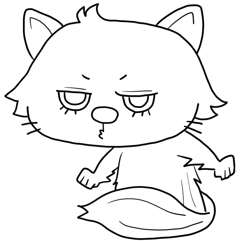 怒るペルシャ猫のかわいいぬり絵