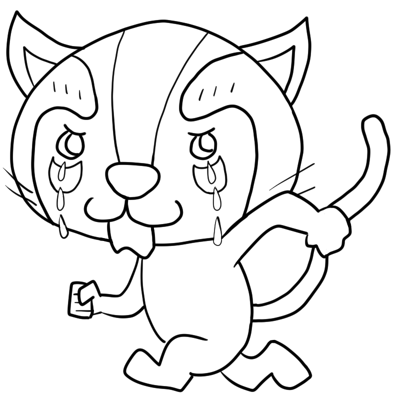 逃げるハクビシンのかわいいぬり絵