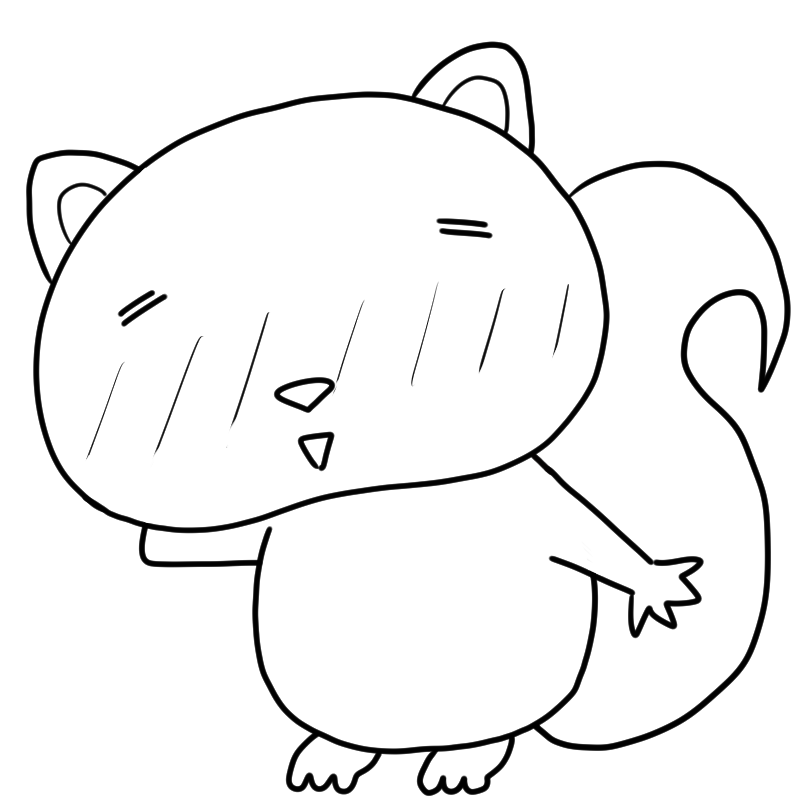 照れるシマリスのかわいいぬり絵