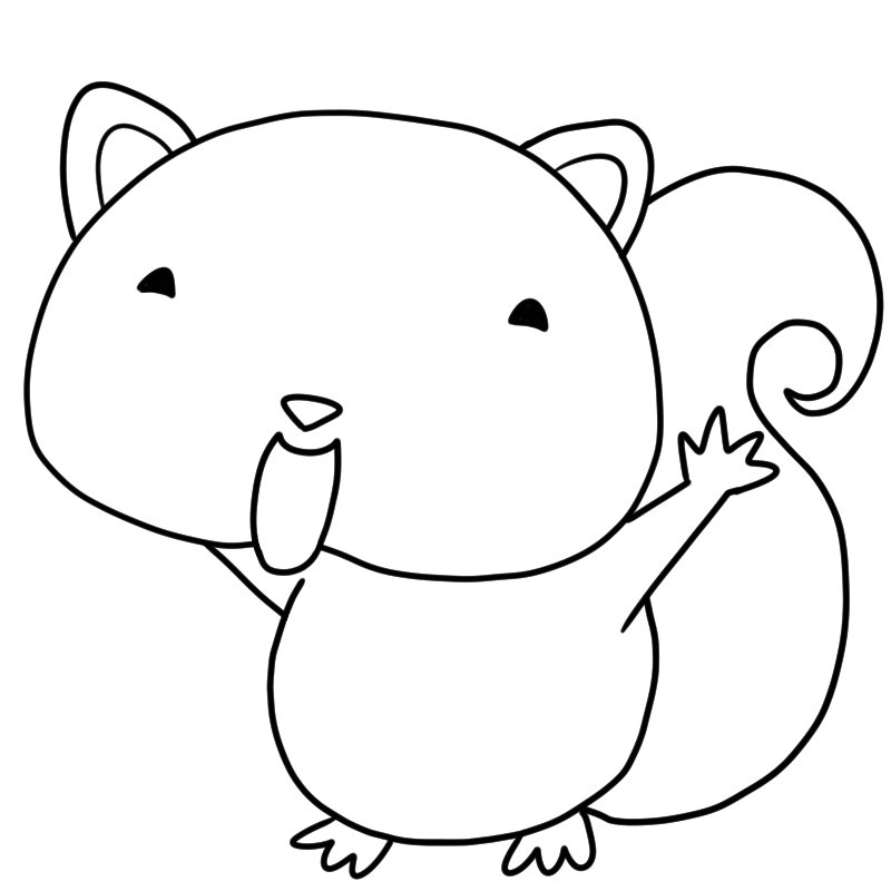 喜ぶシマリスのかわいいぬり絵