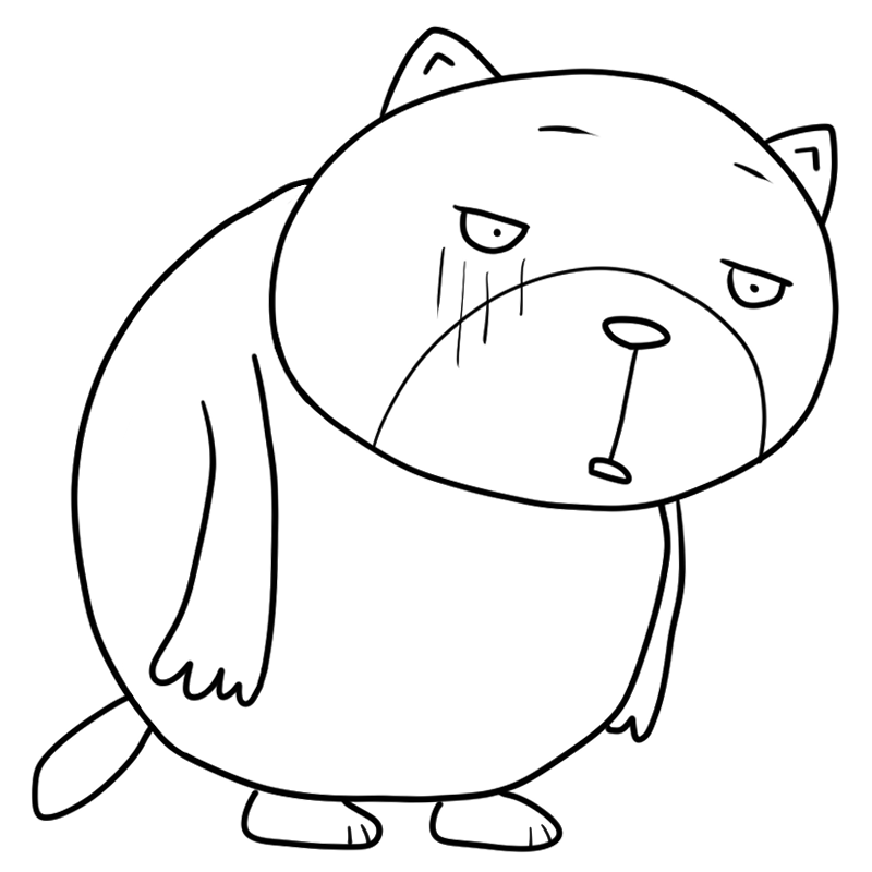 落ち込む大きな熊のかわいいぬり絵
