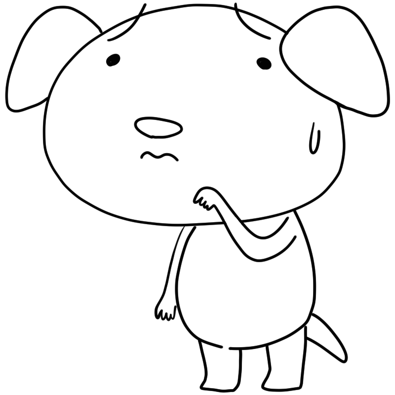 困る犬のかわいいぬり絵
