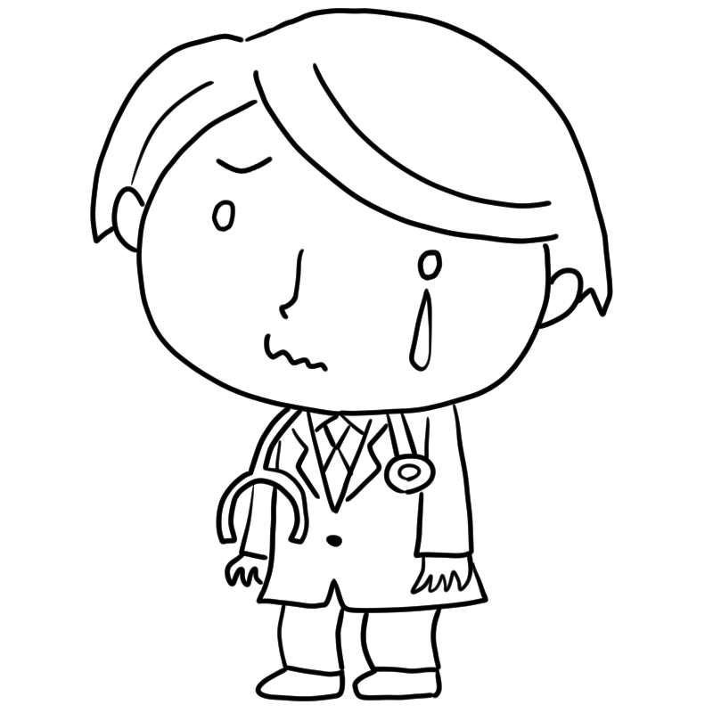 泣く研修医のかわいいぬり絵
