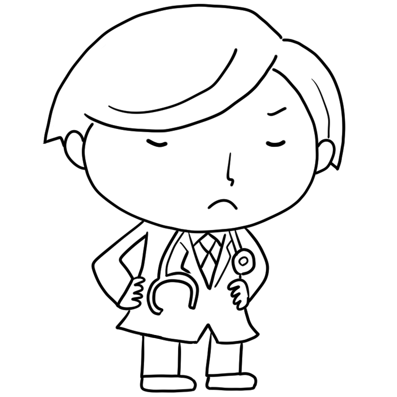 考える医者のかわいいぬり絵