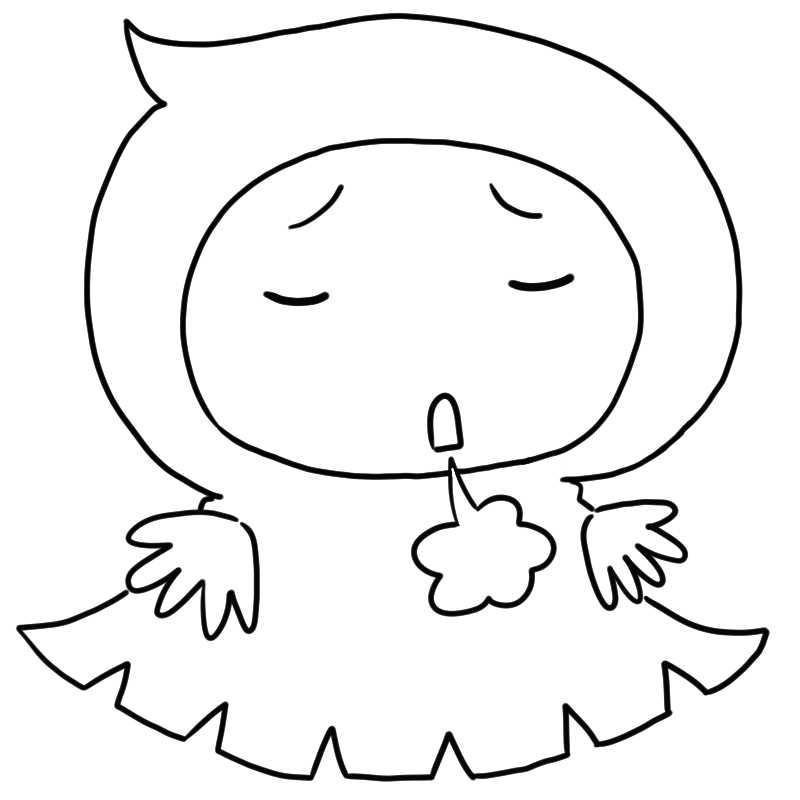 ため息を吐く死神のかわいいぬり絵