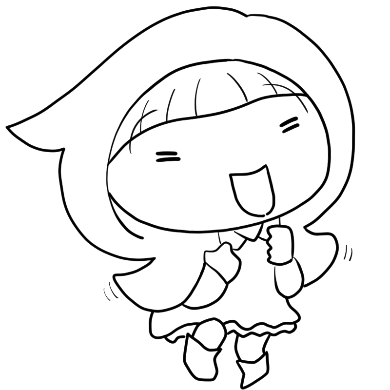 踊る赤ずきんのかわいいぬり絵