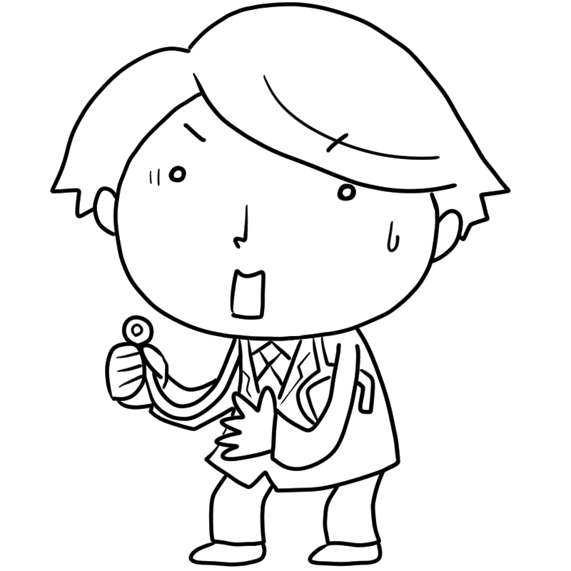 驚く研修医のかわいいぬり絵