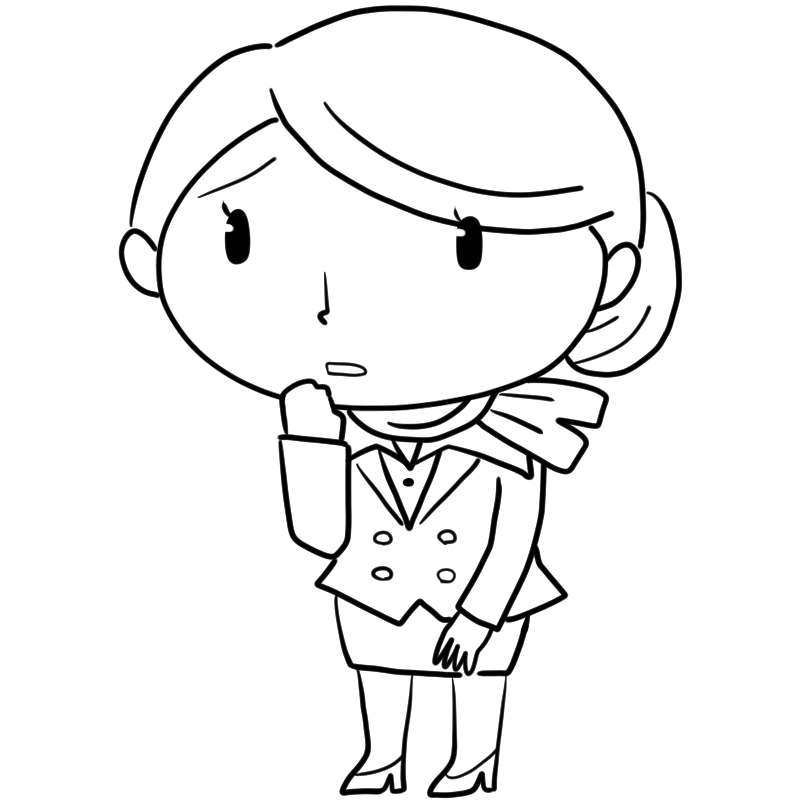 困るキャビンアテンダントのかわいいぬり絵