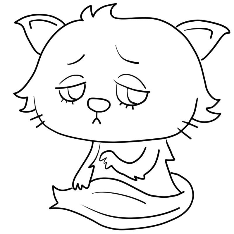 困るペルシャ猫のかわいいぬり絵