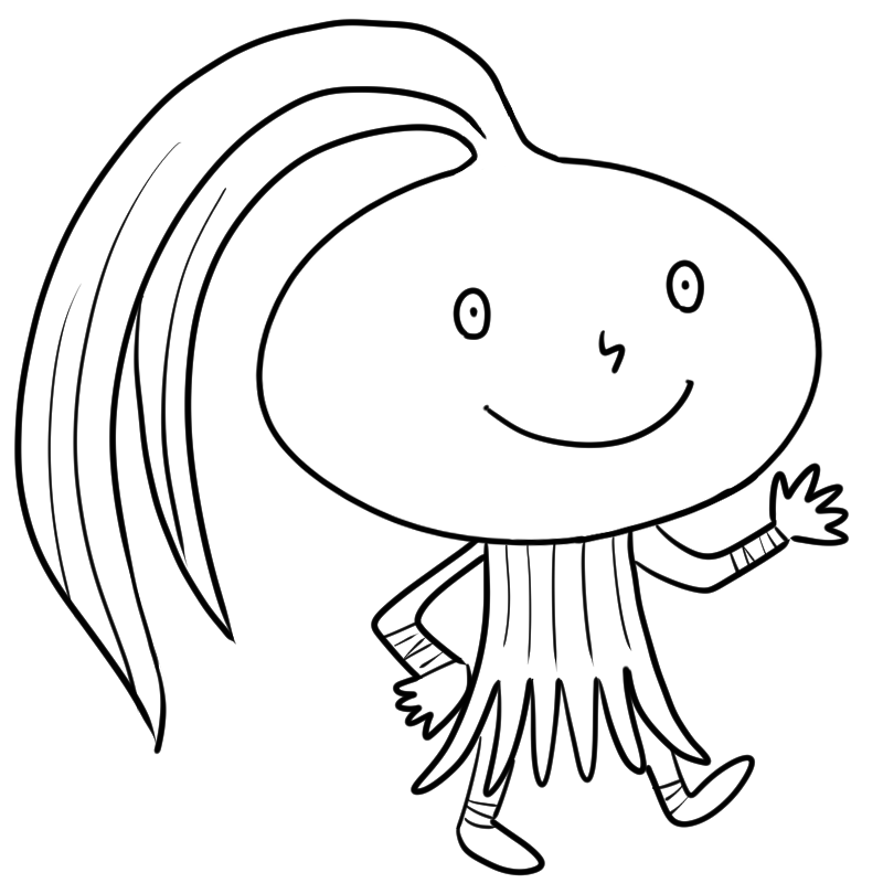 お気楽な玉ねぎのかわいいぬり絵