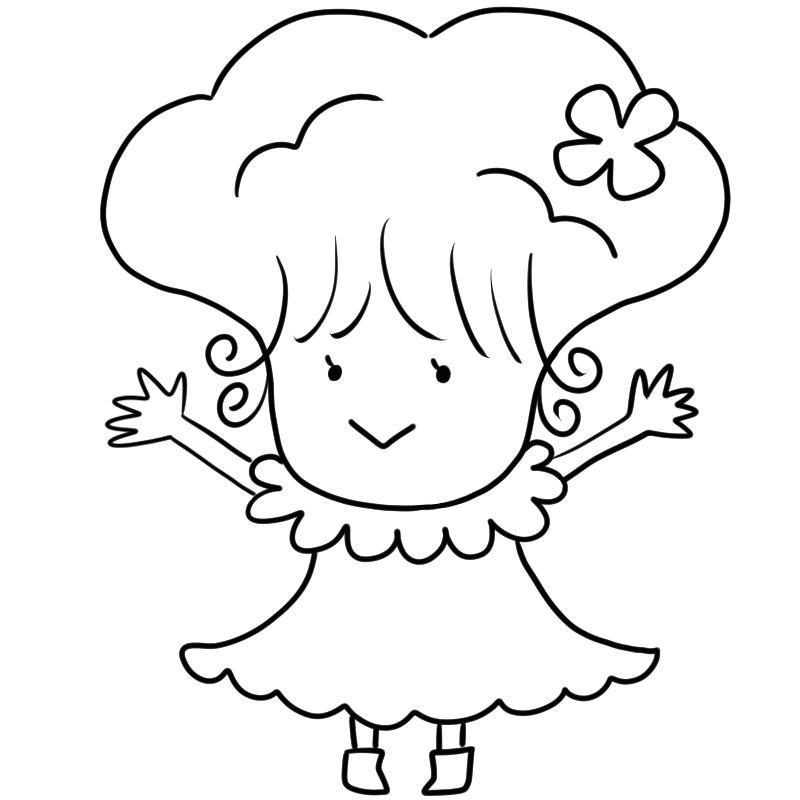 食物繊維たっぷりブロッコリーのかわいいぬり絵