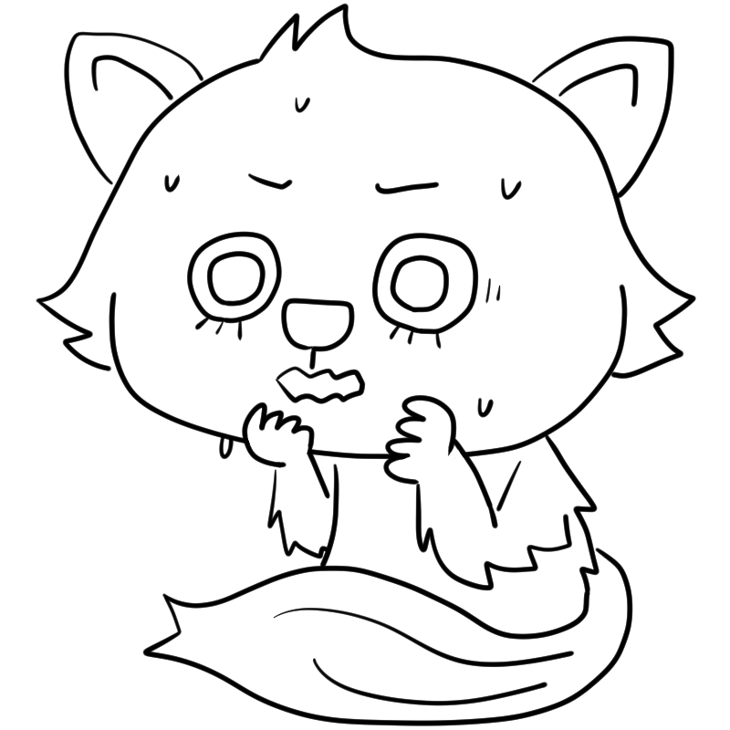 怯えるペルシャ猫のかわいいぬり絵