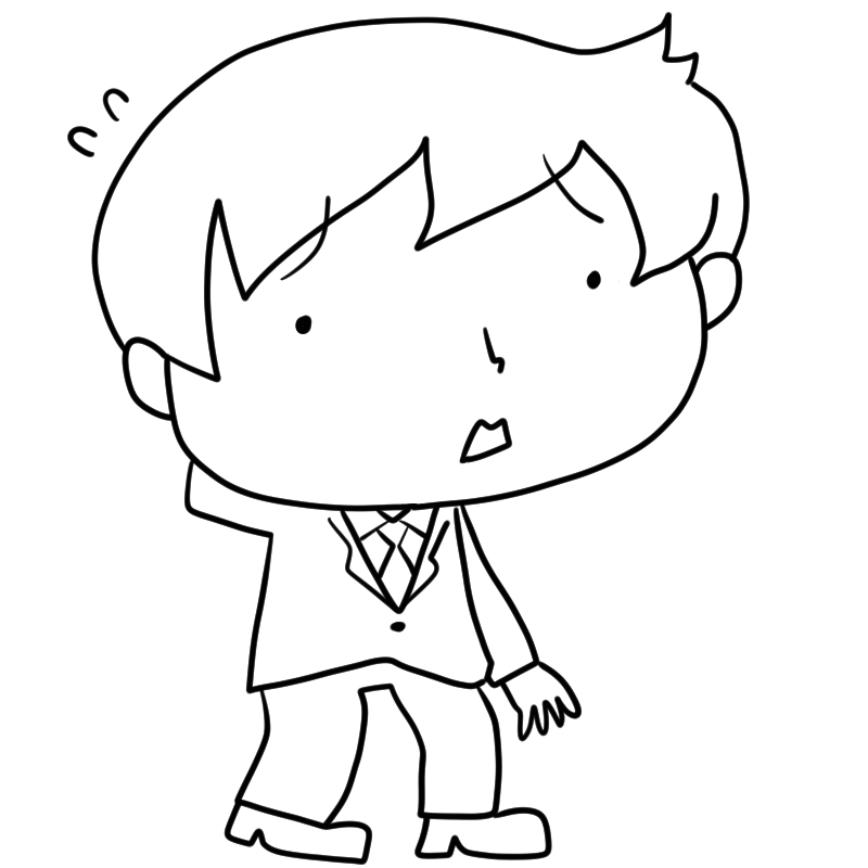 困るサラリーマンのかわいいぬり絵