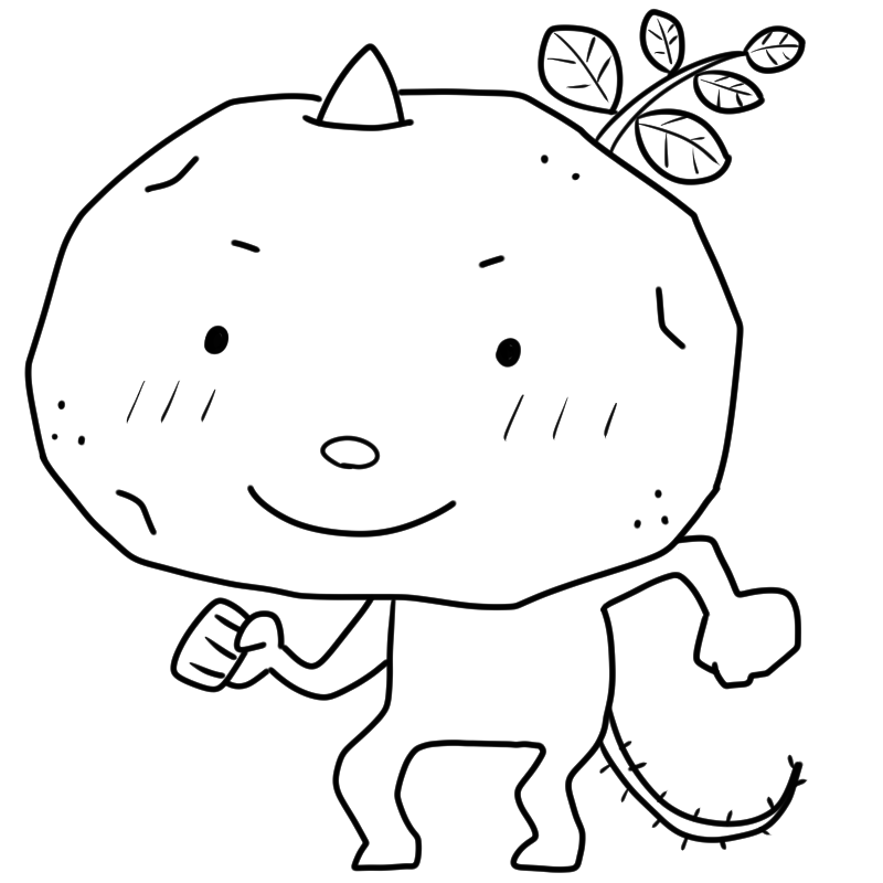 小躍りするじゃがいものかわいいぬり絵