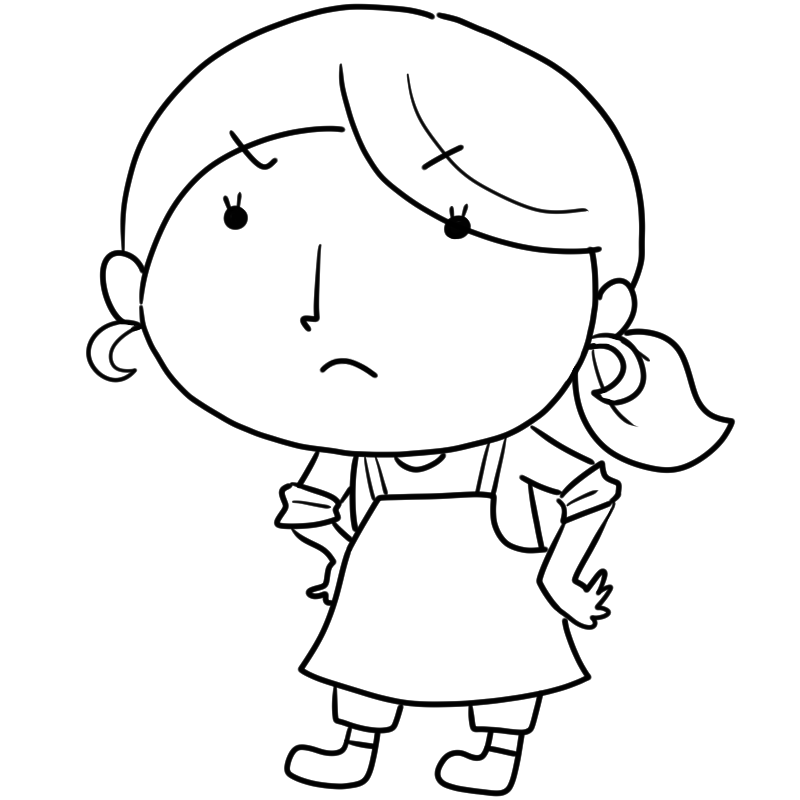 怒る新米ママのかわいいぬり絵