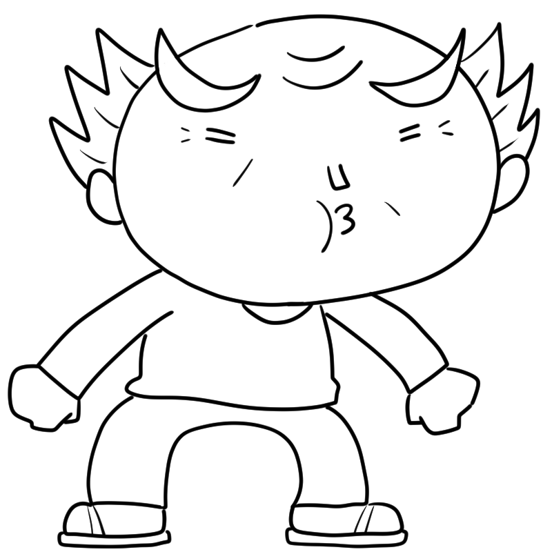 拗ねるおじいさんのかわいいぬり絵
