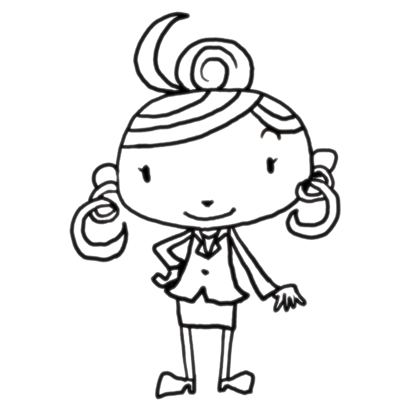 笑顔のOLのかわいいぬり絵